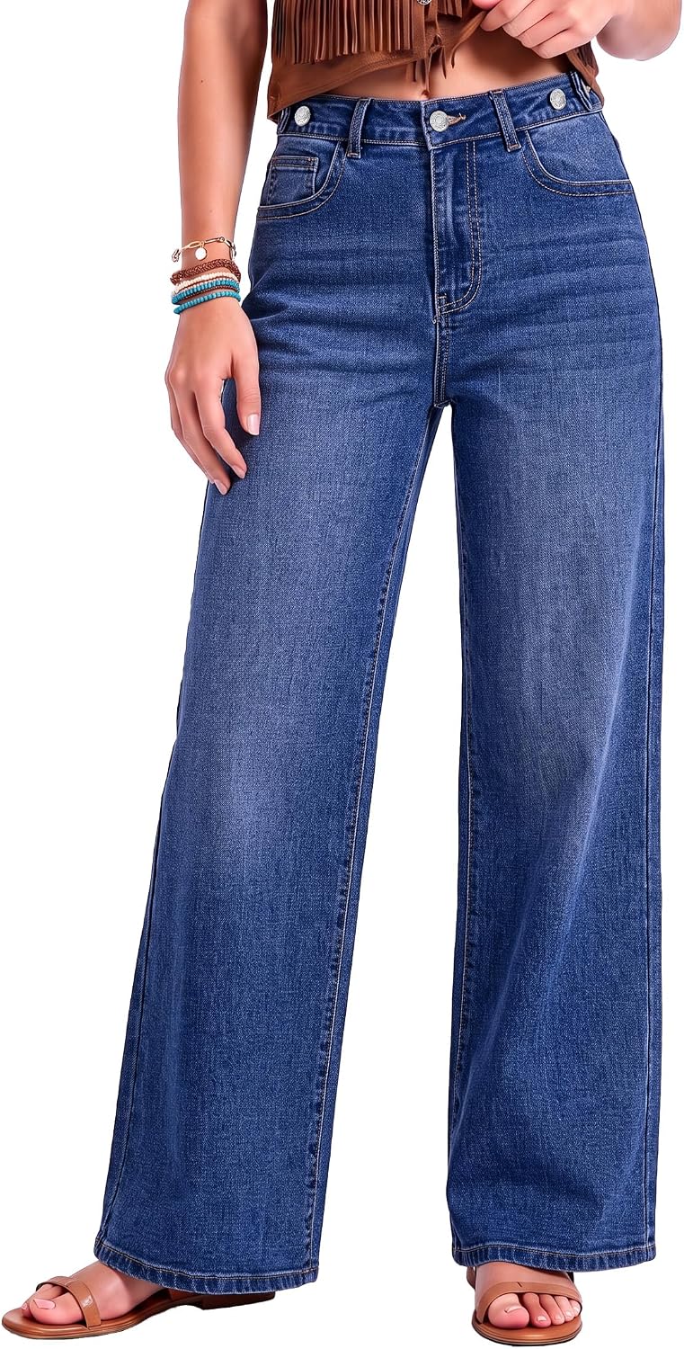 YEEDOOR Darkness Blue wide leg jeans