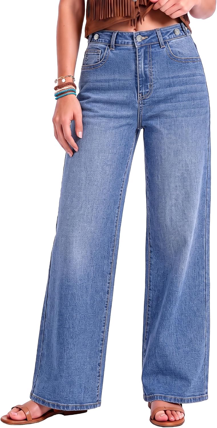 YEEDOOR wide leg jeans detail 8